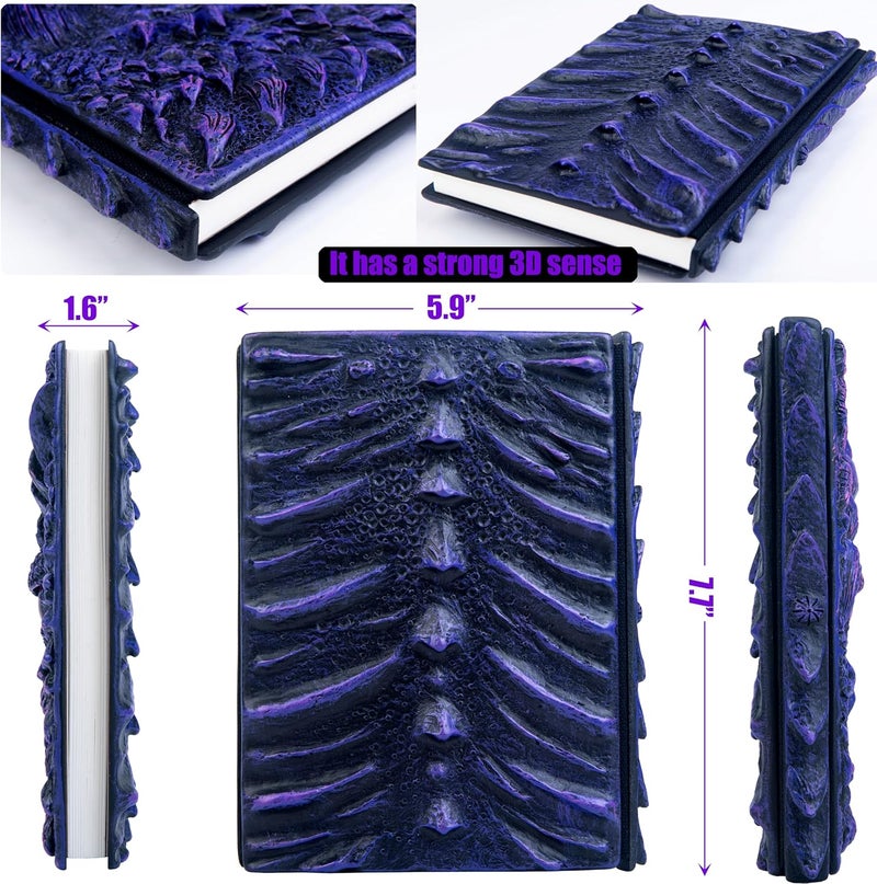 LZlightactor 3D Dragon Eye Embossed Journal,Resin Engraving Notebook,Dnd notebook for Dragon Lovers ，Blank Paper,Hardcover Travel Notepad for Writing,Sketchbook,Collection,Gift,Decoration A4 and A5 Size (A5-Dark Purple-Lined) - Image 2